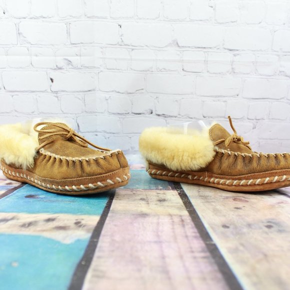 LL BEAN Lined Wicked Good Moccasin Slipper Size 8 - Picture 3 of 9
